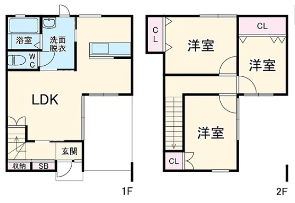 お風呂からウッドデッキ？！の間取り図