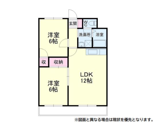 2LDKの間取り図