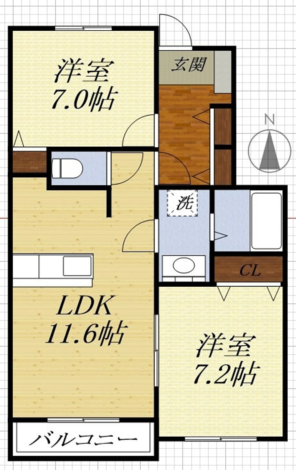 2人でもゆったりぬくぬくの間取り図