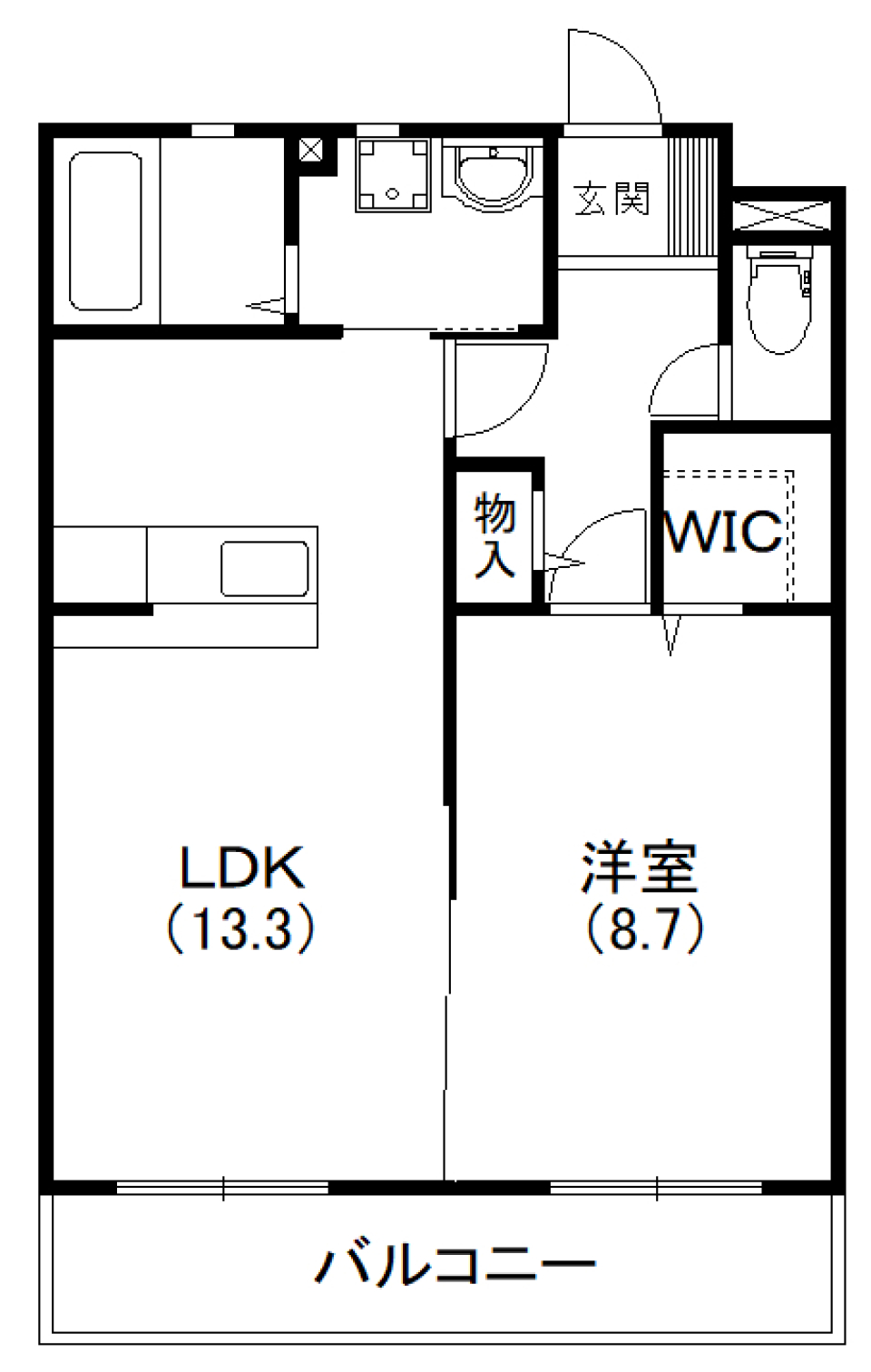 浜松駅近の僕の住処の間取り図