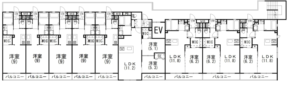 1F 間取り図です