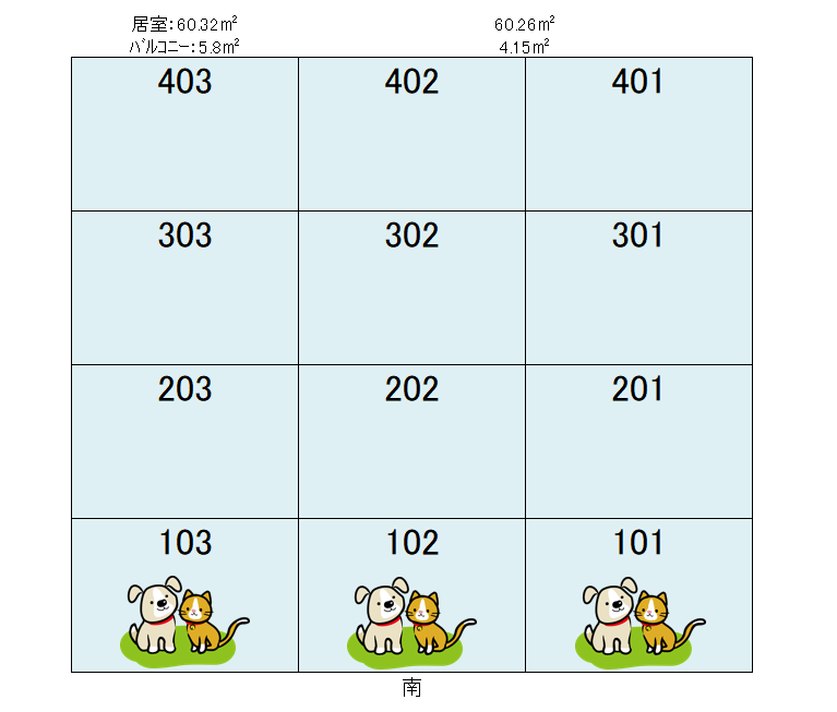 １Fのみペット飼育可