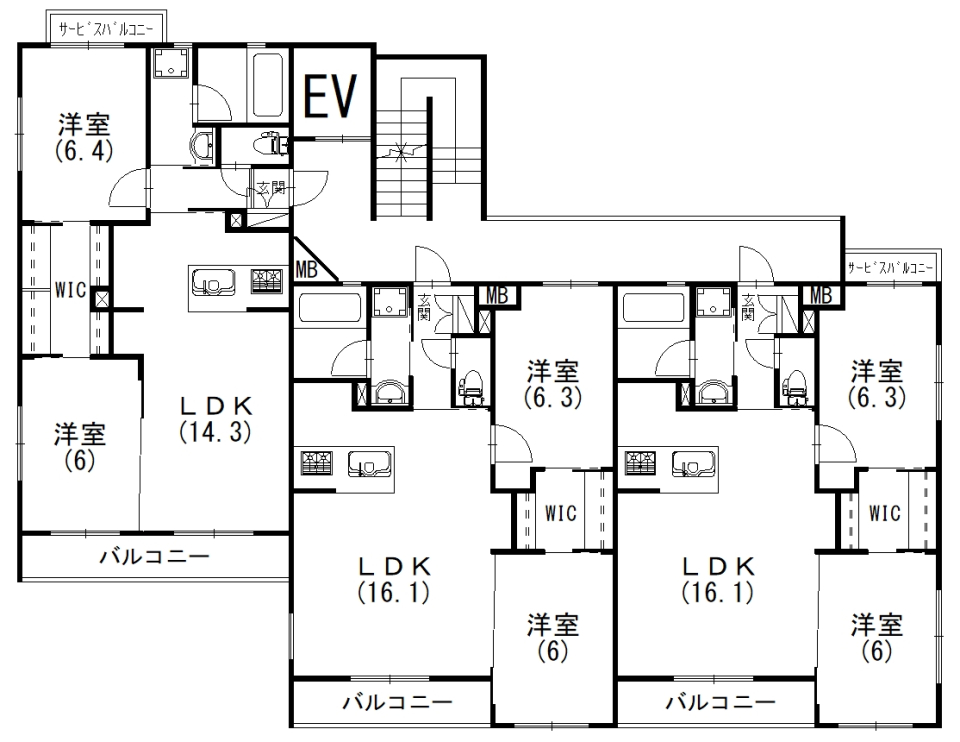 1・2・3号室で間取りが異なります