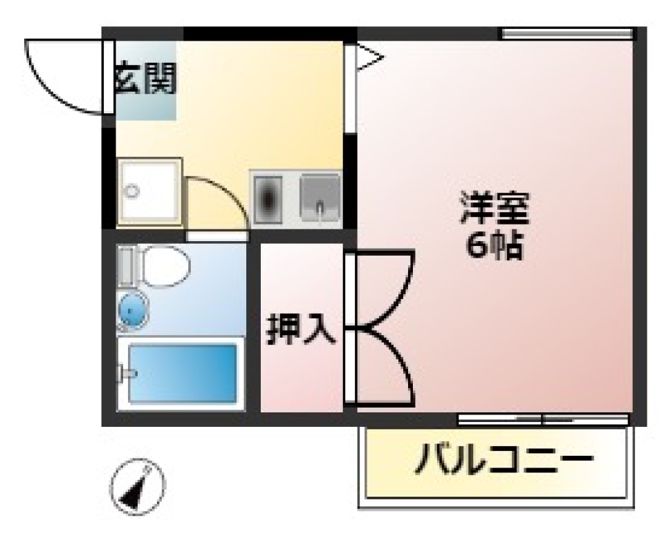 JR灘駅から10分で家電装備にネット使用料無料　単身者にもってこいです！の間取り図