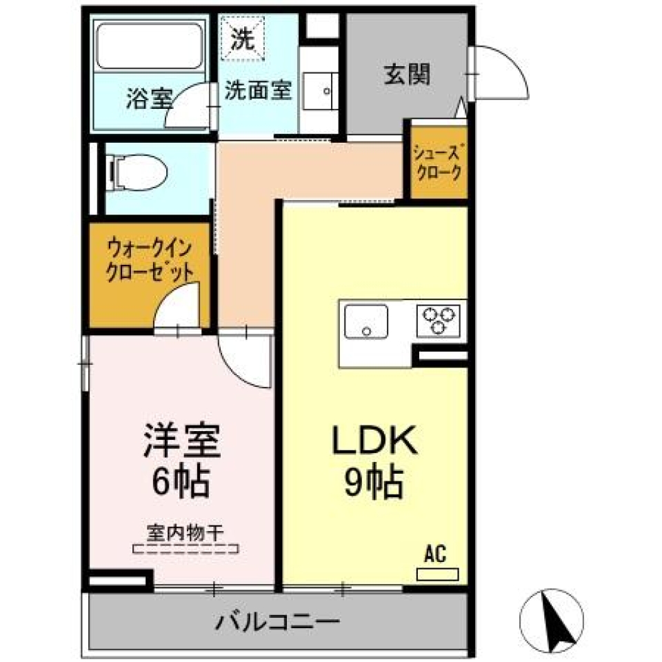 光を浴びての間取り図