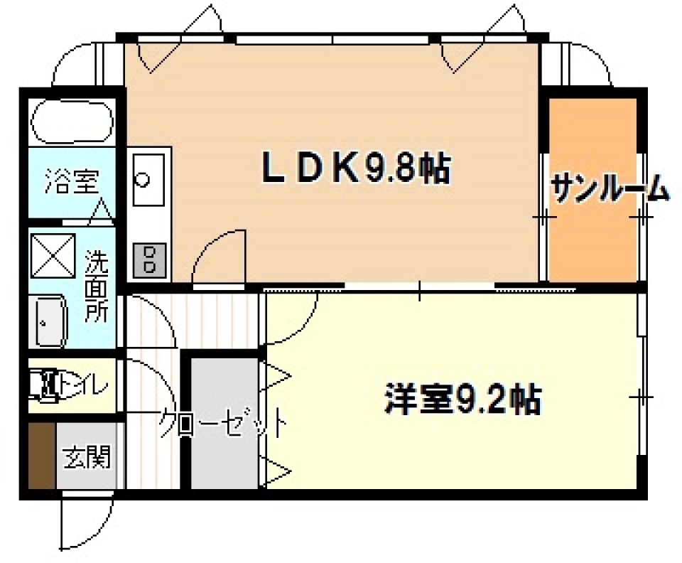 この採光はたまらない。の間取り図