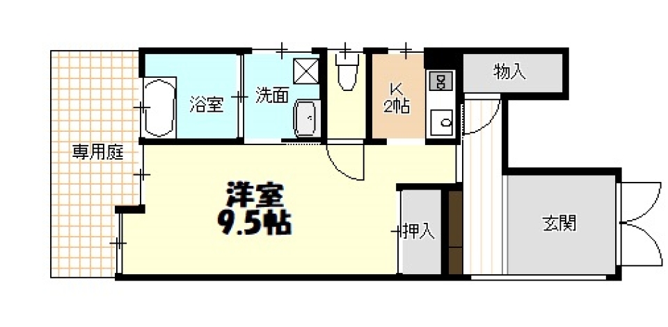 ガレージエントランスの間取り図