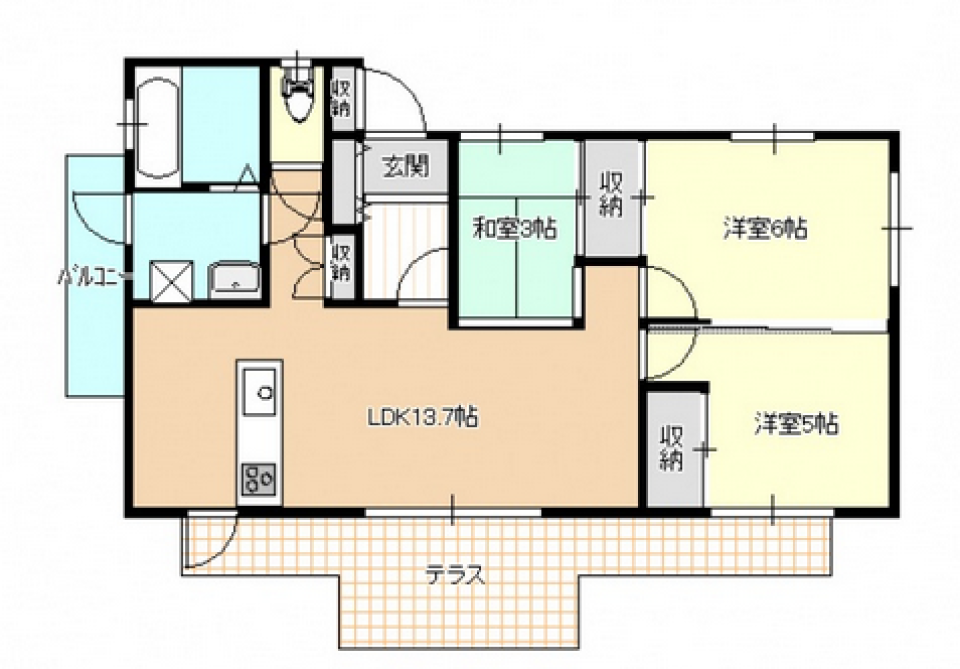 平屋で暮らすの間取り図