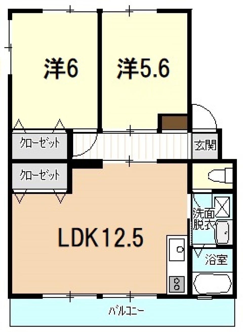 ホワイト×ブラウン×レンガ＝居心地が良いの間取り図