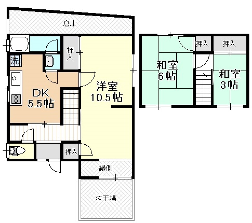 小河の隠れ家の間取り図