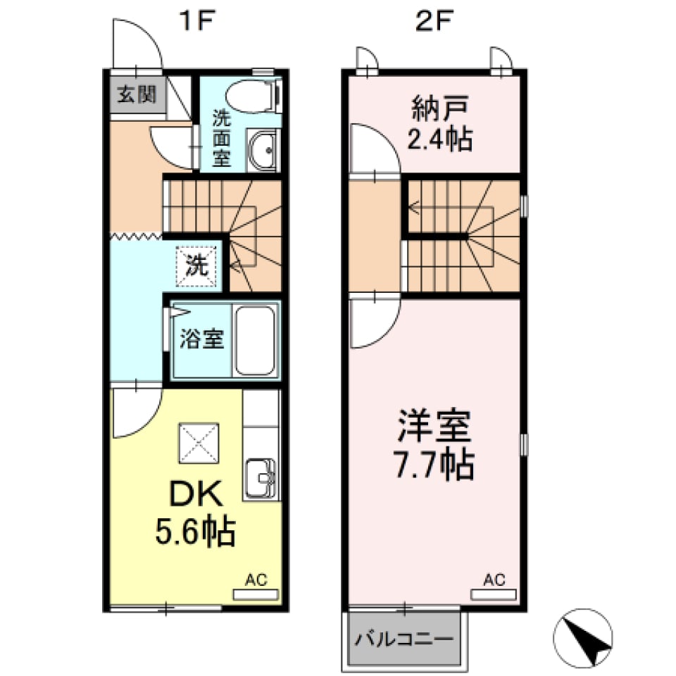 色々と欲張れそうなメゾネット空間。の間取り図