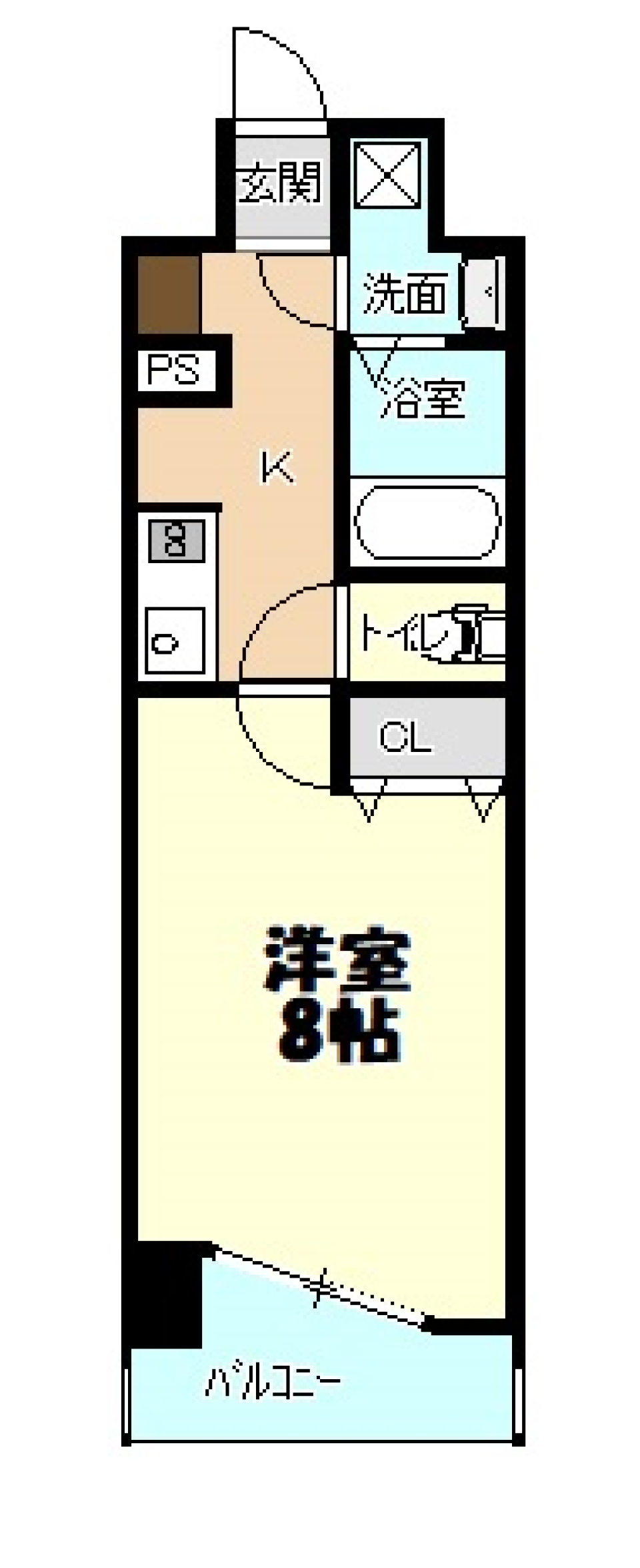 景色と部屋をつなぐ、ワイドな気持ちとバルコニー。の間取り図