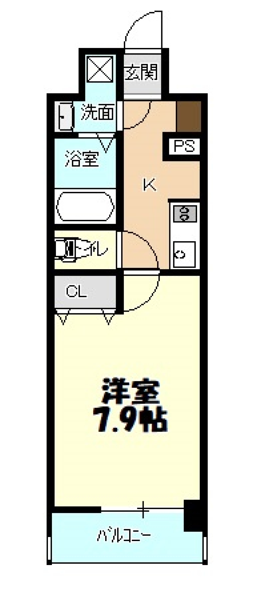 景色と部屋をつなぐ、ワイドな気持ちとバルコニー。の間取り図