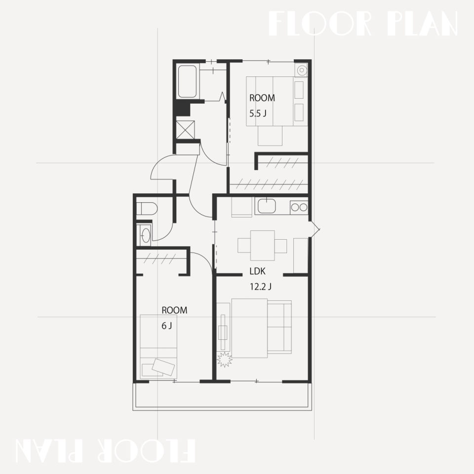 古きを残した無骨な住まいの間取り図