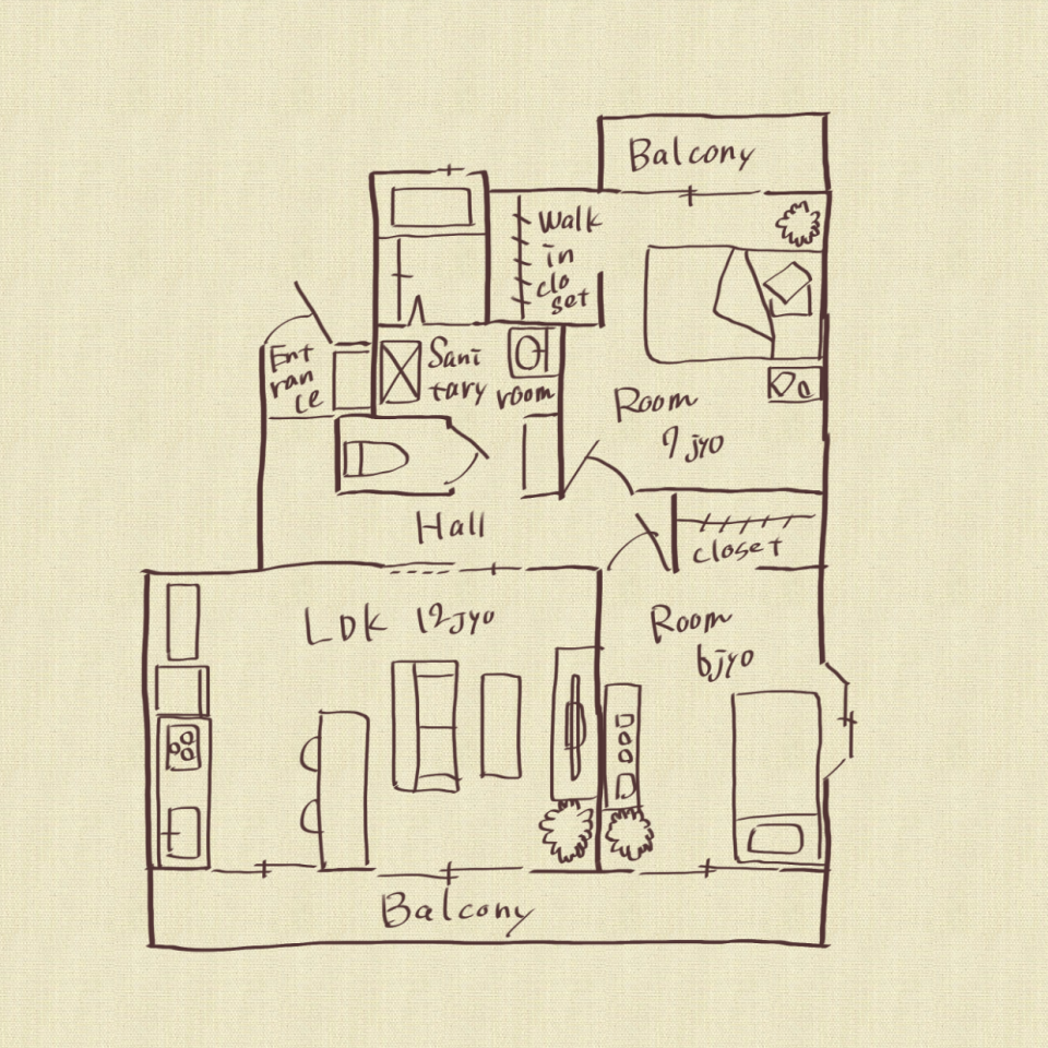 住むほどに美しくの間取り図