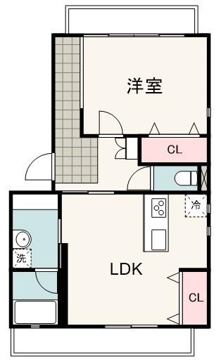 玄関と洋室を繋ぐ土間に注目！