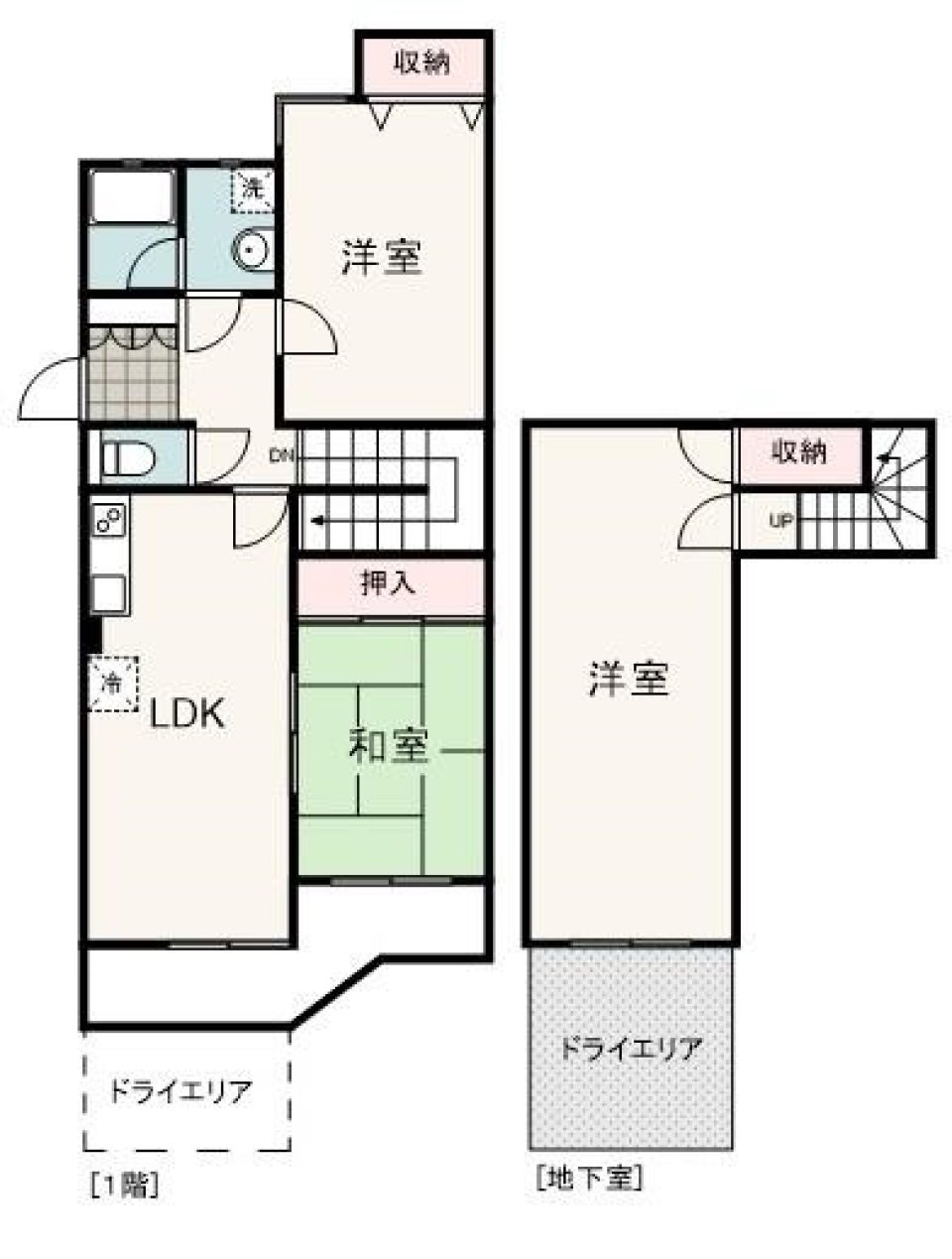 マリンスタイルのカフェ風リノベの間取り図